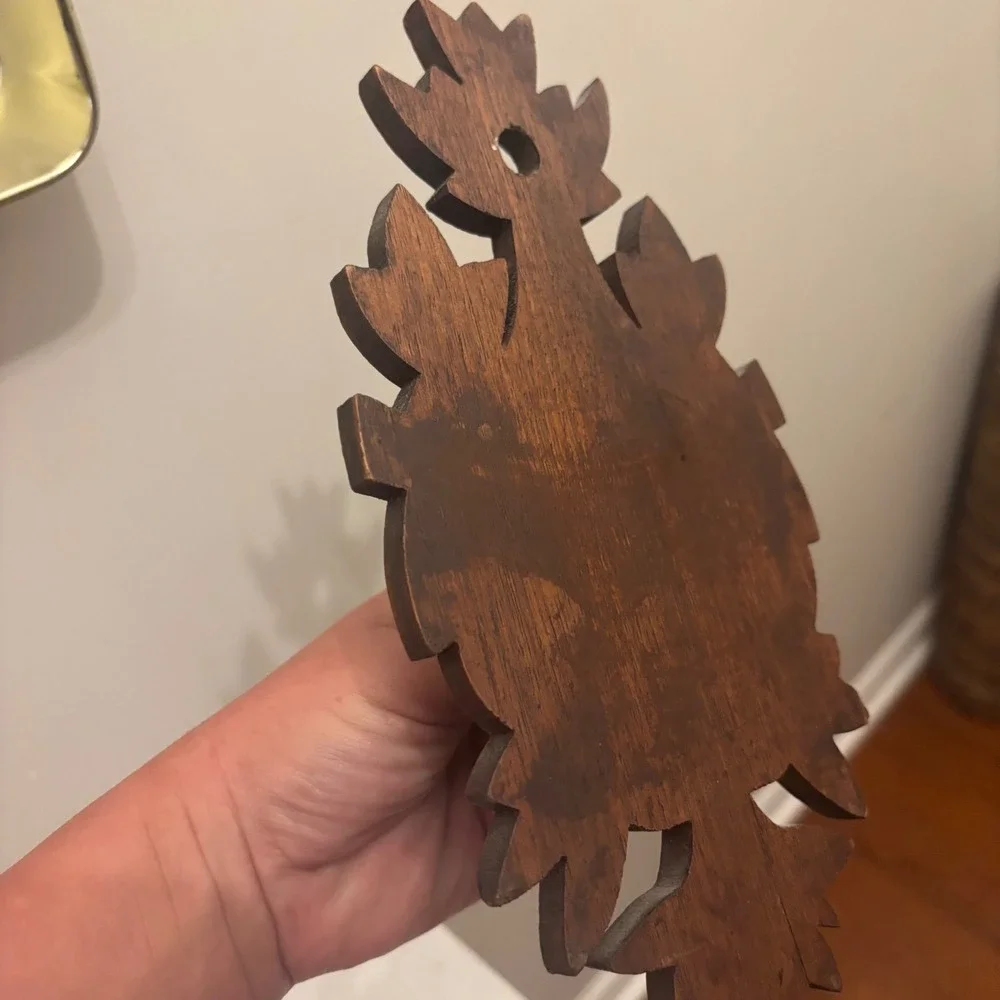 Vintage Carved Wooden Wall Double Candle Holder Rustic Leaf BOHO propagation